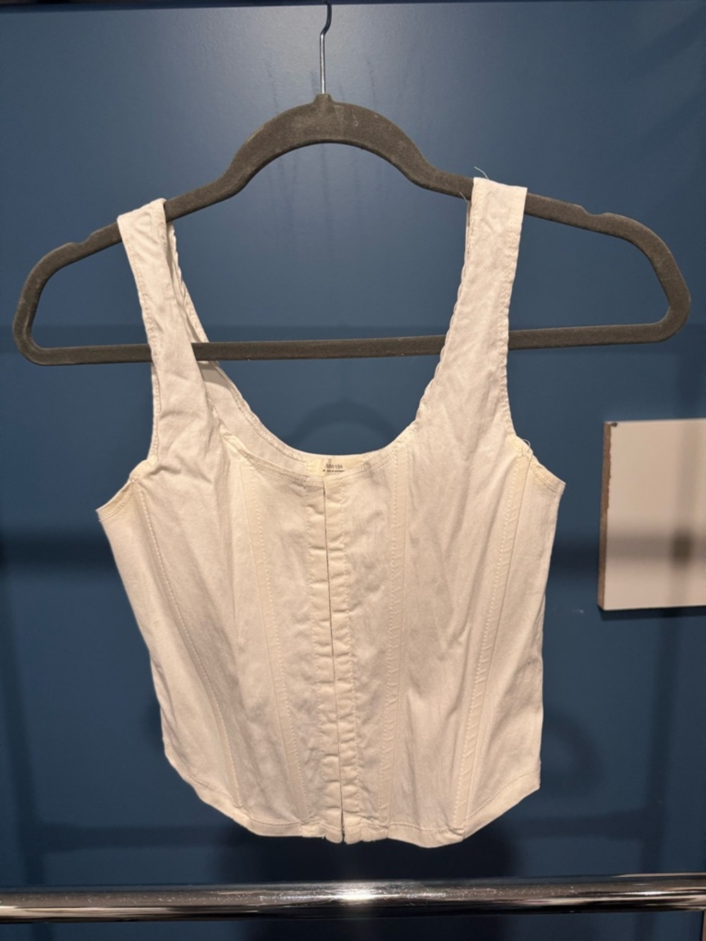 Active USA White Corset-Style Camisole Tank